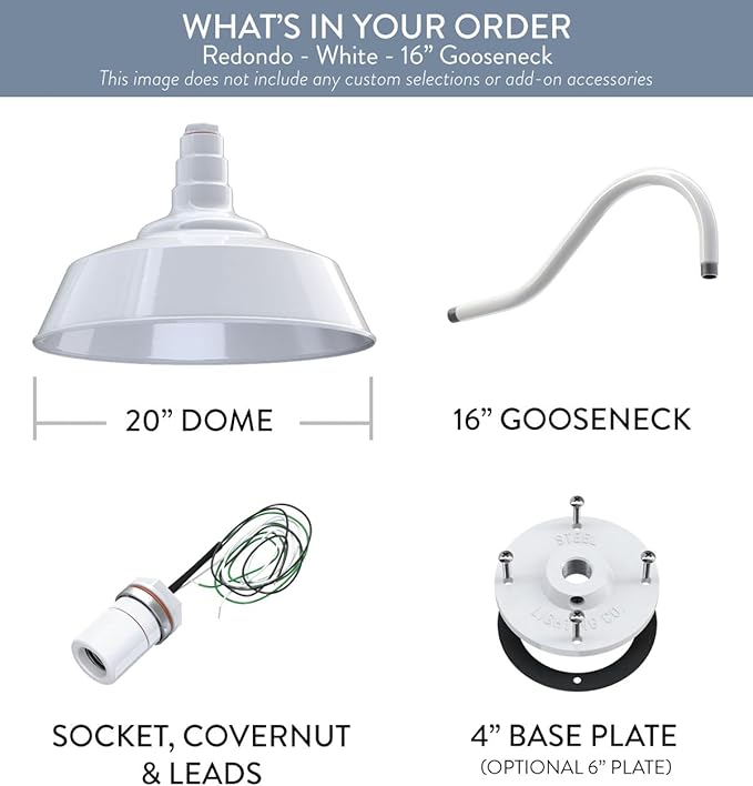 Steel Lighting Co. Large Outdoor Barn Light | Gooseneck Light Fixture | Made in - Image 8