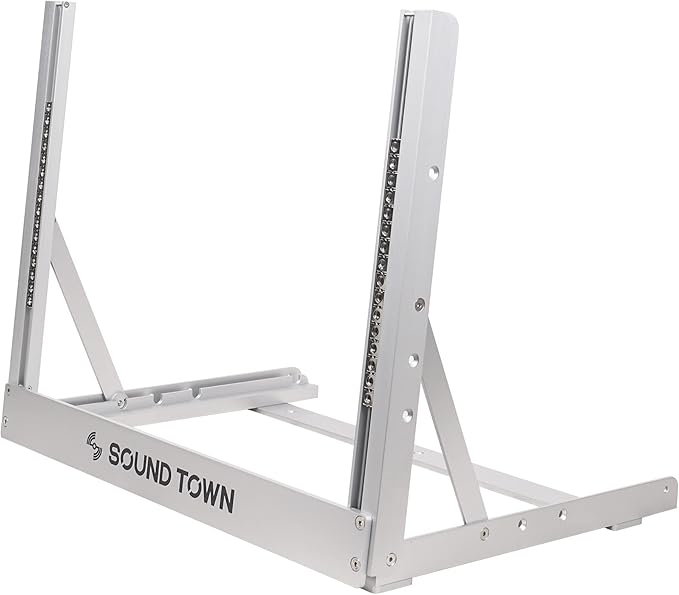 Sound Town 8U Aluminum 2-Post Desktop Open-Frame Rack, Angle Adjustable - Image 3