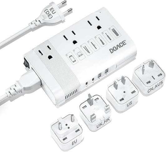 DOACE 220V to 110V Converter for European Travel - 350W 7 in 1 Voltage by DOACE