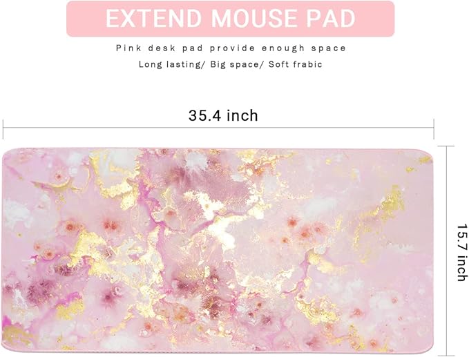 Extended Gaming Mouse Pad, Large Desk Pad Laptop Computer Keyboard Mat - Image 2