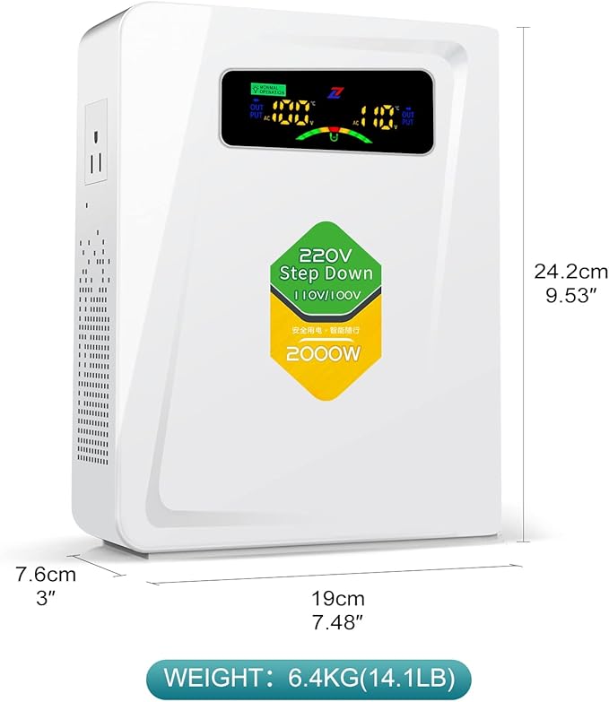 Step Down Transformer 220v to 110v Voltage Converter 2000w, No Noise, Ten - Image 3