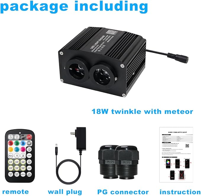 AZIMOM Dual Color 18W Twinkle Fiber Optic Starlight Box - Image 6