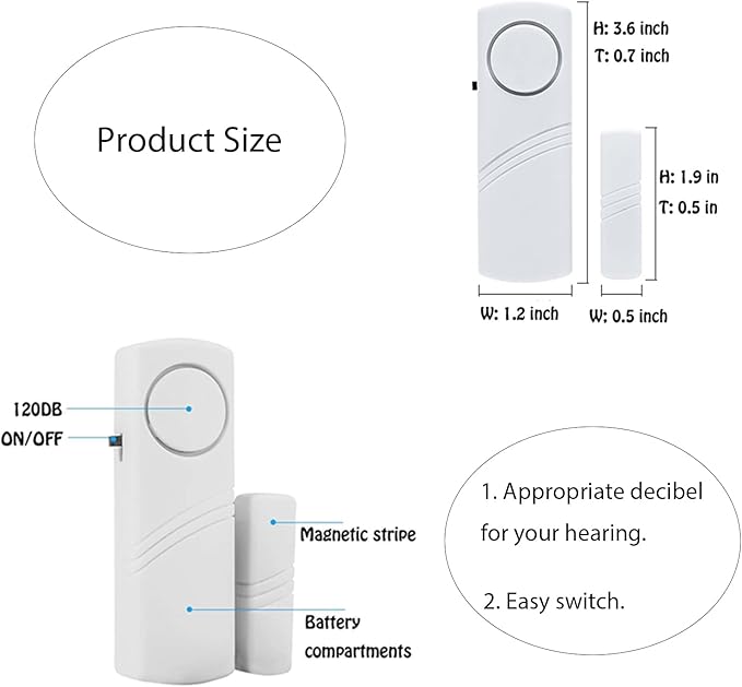 Door Window Alarm, 90DB Door Alarms - Image 6