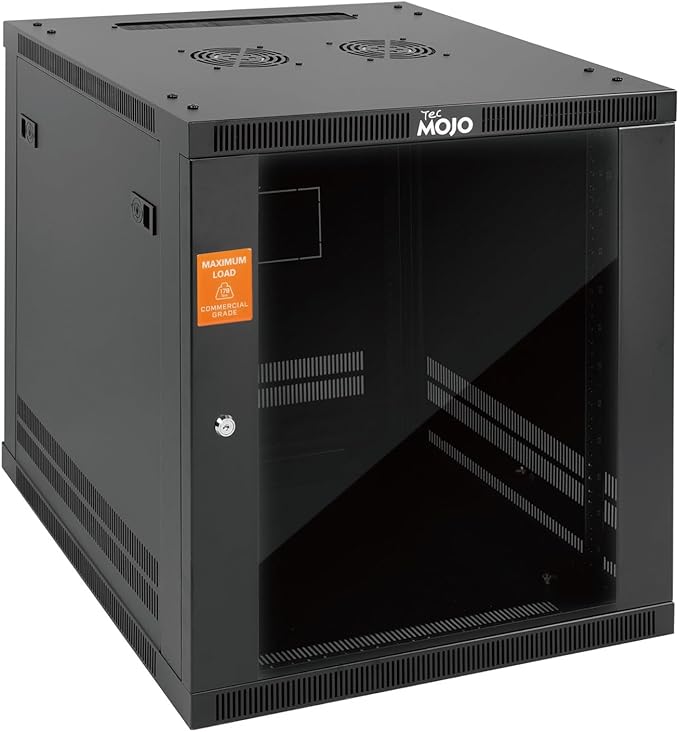 Tecmojo 12U Wall Mount Rack Cabinet, Heavy-Duty 176 Lbs High Load Capacity by Tecmojo