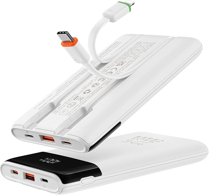 VEGER Portable Charger with Built in Cable, 10000mAh 22.5W Fast Charging USB C - Image 10