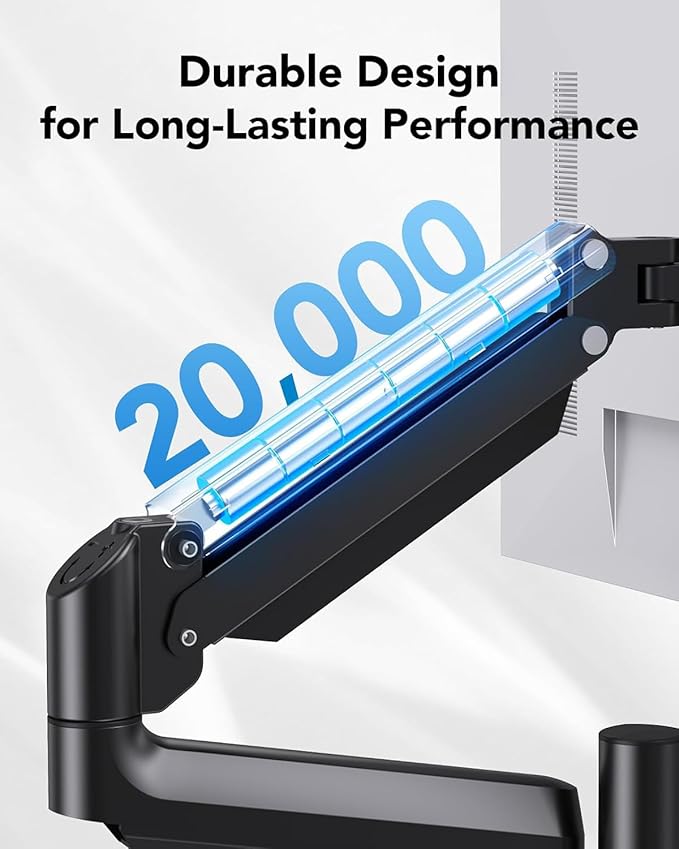 HUANUO Dual Monitor Mount up to 32 inches Screens, Taller Monitor Stand Hold - Image 6