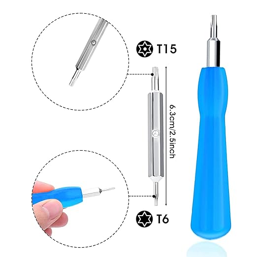 Replacement Ring Screwdriver Bit Set Blue & 20Pcs Doorbell Screws T6 T15 & - Image 4
