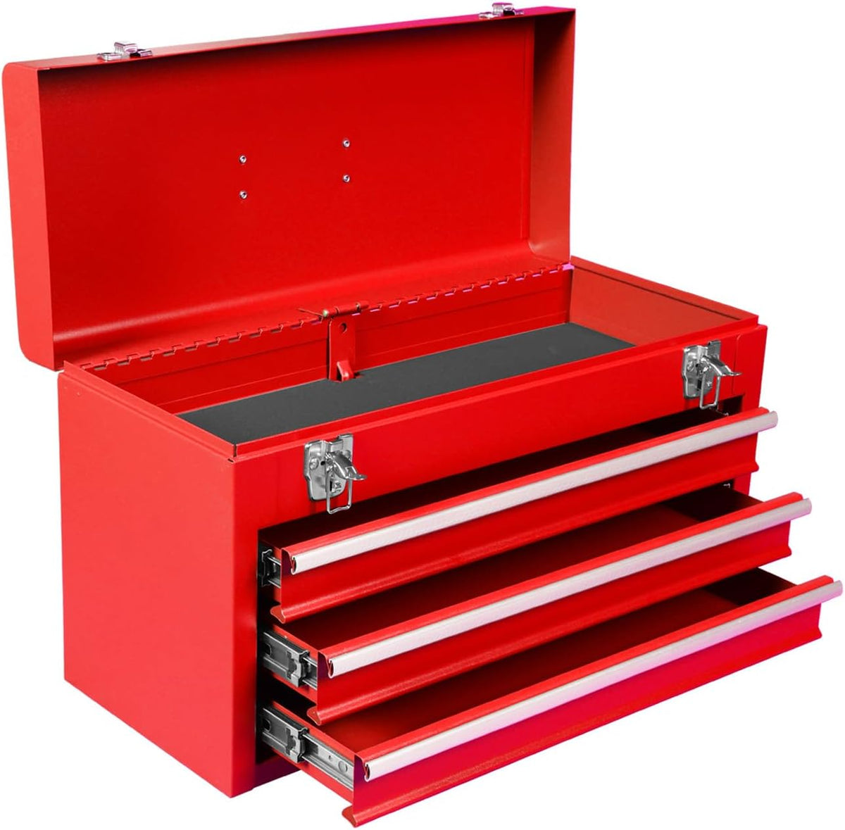 torin antbc-128b 18" portable steel/metal tool box with showing dimensions