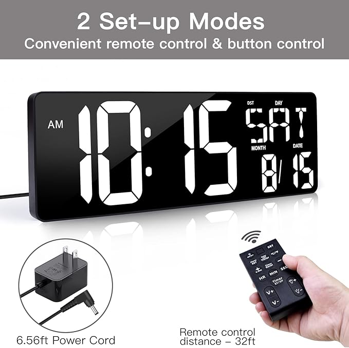 XREXS Large Digital Wall Clock - Image 3