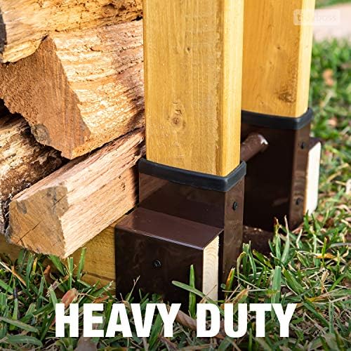 tidyboss 2 pack firewood rack outdoor | 2x4, front angle view