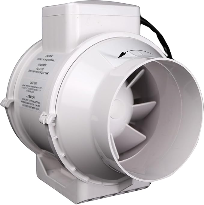 VENTS-US TT Silent 125-5" Inline Duct Fan, 199 CFM, 2-Speed Built-In Switch by VENTS-US