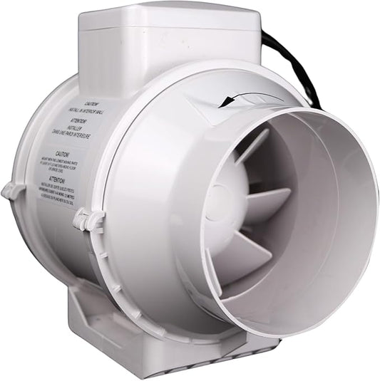 VENTS-US TT Silent 125-5" Inline Duct Fan, 199 CFM, 2-Speed Built-In Switch by VENTS-US