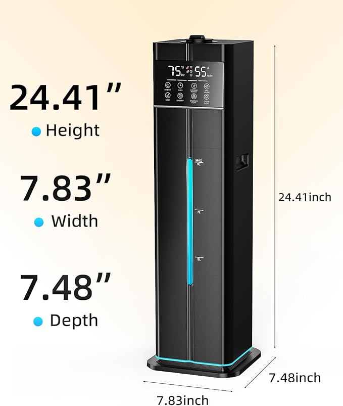 Cool Mist Humidifiers for Large Room, Ultrasonic 2.4Gal 9L Quiet Top-Fill - Image 7