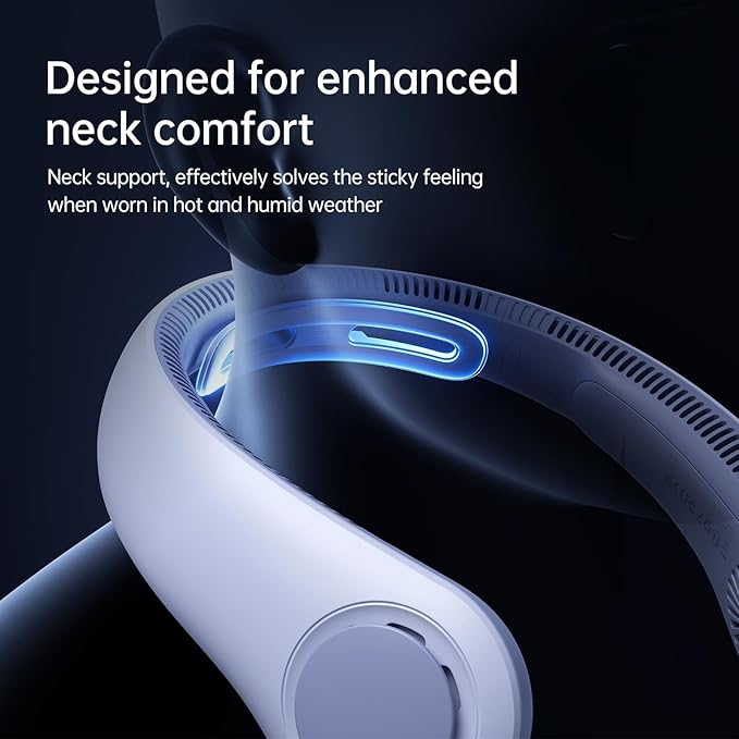 JISULIFE Portable Neck Fan Upgraded, Neckbrace Personal Hands Free, 5 Speed - Image 2