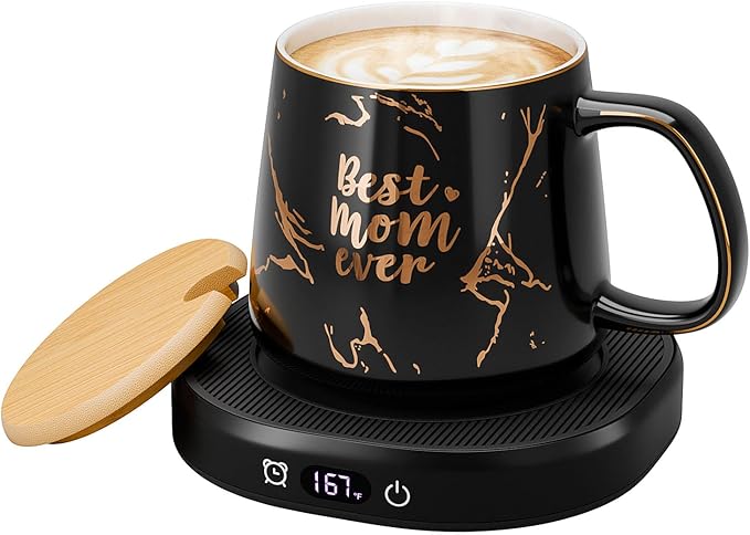 Coffee Mug Warmer & Best MOM Ever Mug Set, Electric Coffee Cup Warmer by SmartTool%E2%80%A2BetterLife