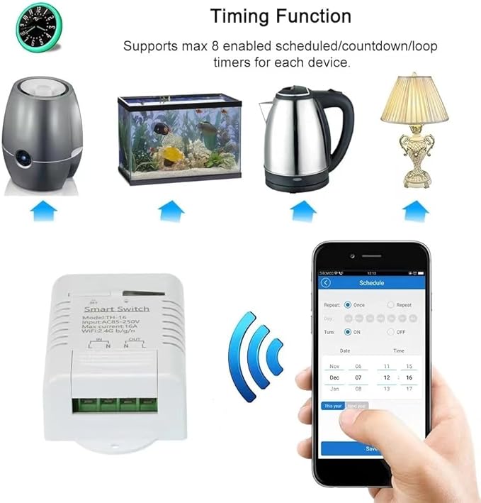 Yitouniu eWeLink WiFi Smart TH16 Switch 16A Temperature and Humidity Controller - Image 6