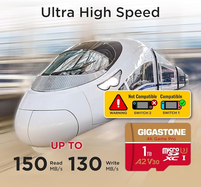 【for Switch 1 Only】 GIGASTONE 1TB Micro SD Card, 4K Game Pro, MicroSDXC Memory - Image 3
