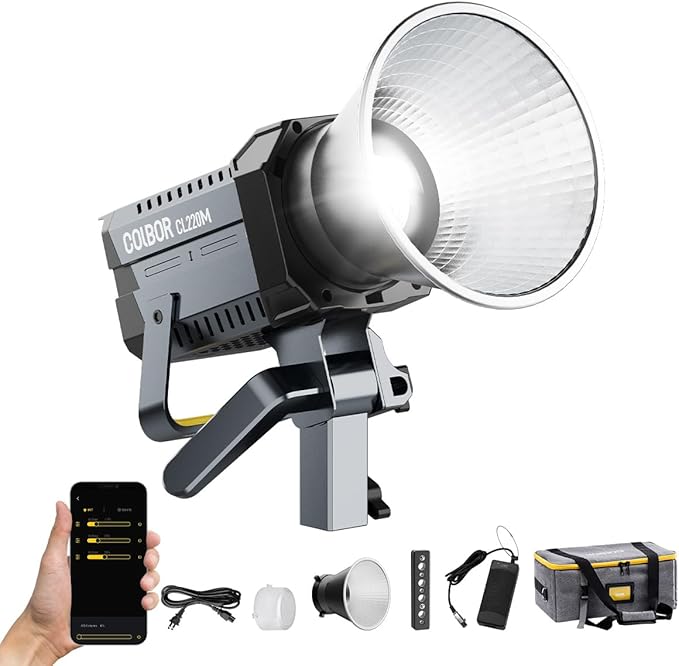 Video Light, COLBOR CL220M 220W Continuous Lighting 2700-6500K CRI96+ 58 by COLBOR