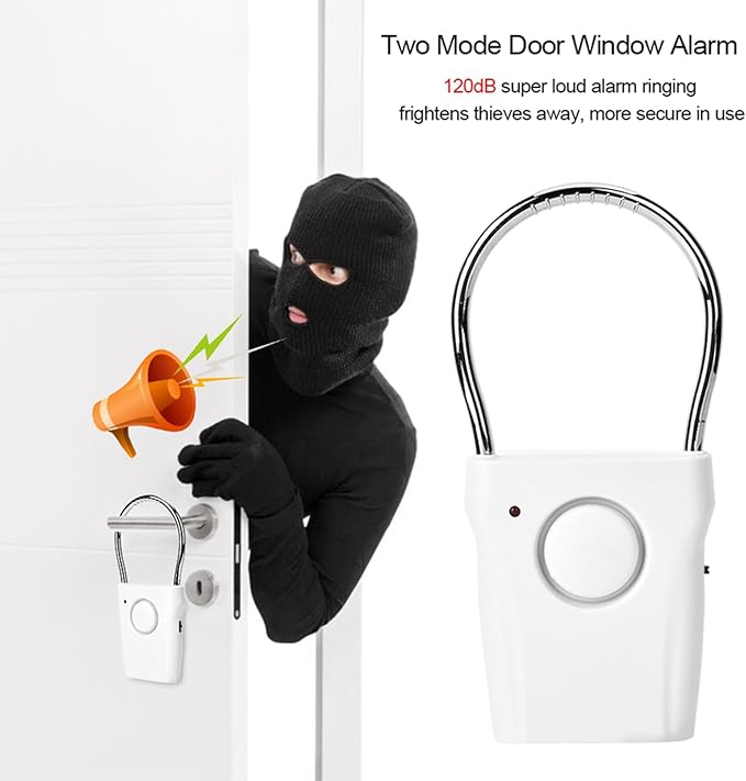 BORDSTRACT Door Handle Alarm, 120dB Vibration and Touching Triggered Portable - Image 3