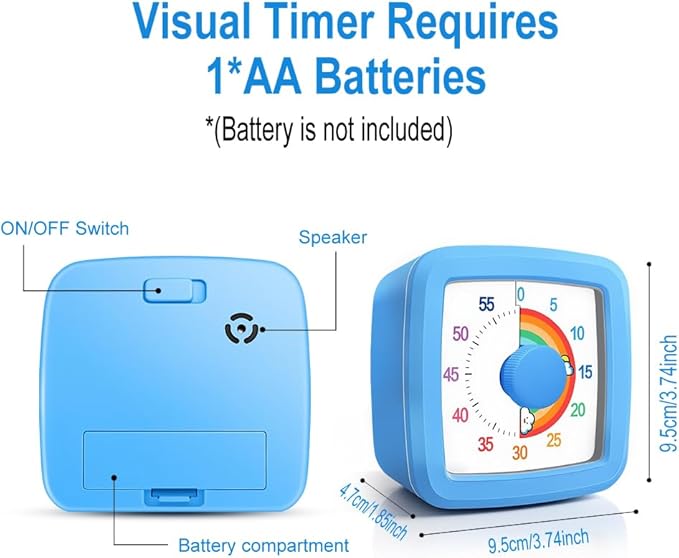 MEPHILIMIA Visual Timer for Kids & Adults, 60 Minute Rainbow Countdown Timer - Image 2