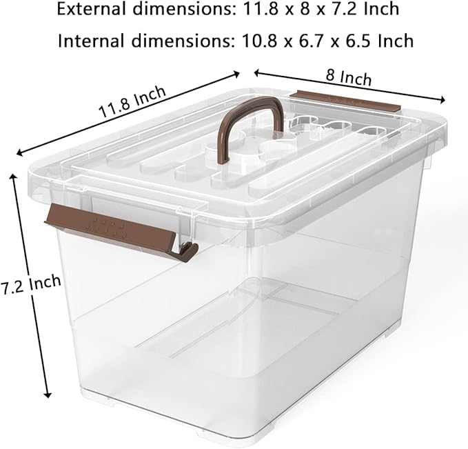 WYT 6-Pack Clear 7 Quart Storage Latch Box/Bins, Plastic Stackable Latching Box - Image 2