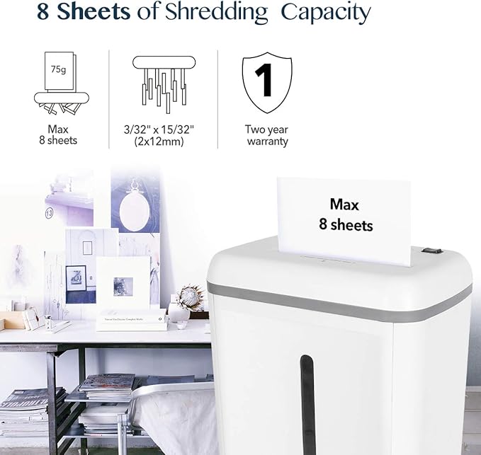 WOLVERINE 8-Sheet Super Micro Cut High Security Level P-5 Ultra Quiet - Image 2