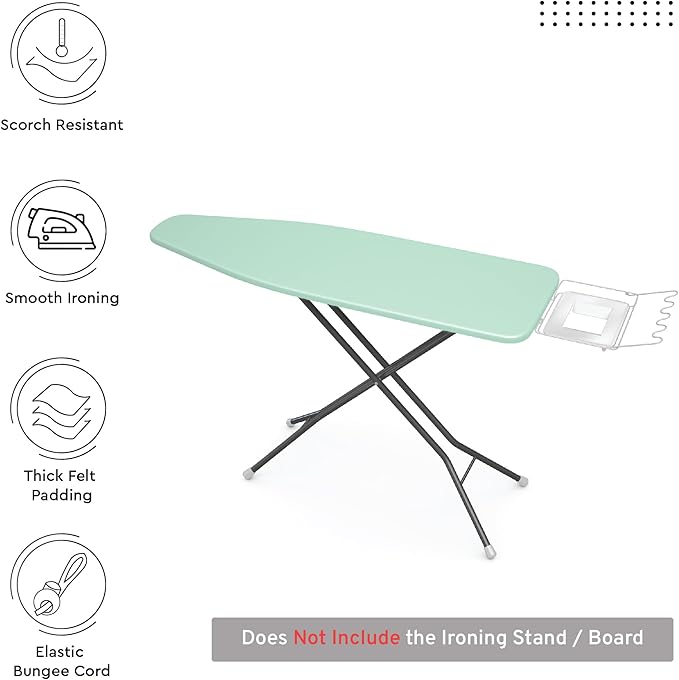 Encasa XO Ironing Board Cover and Pad 49"x18" - 4mm Felt Wide Iron Board Cover - Image 2