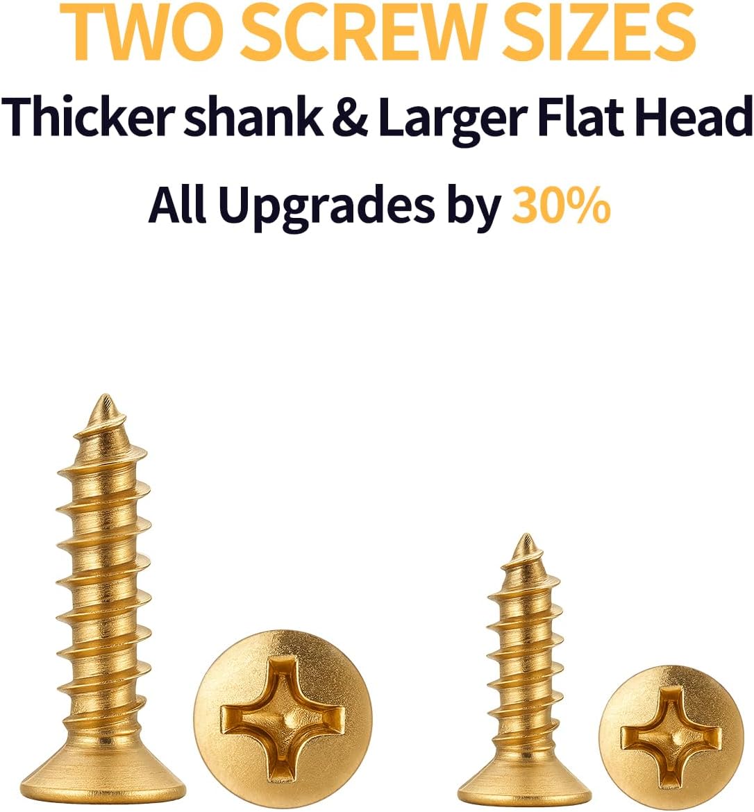 60 Pack Sawtooth Picture Hangers Small & Heavy Duty Kit | 2 Sizes for Photo Frame Hooks, Art, Paintings, Canvas, Frames, Wall Decor, and Picture Hanging Hardware Gold