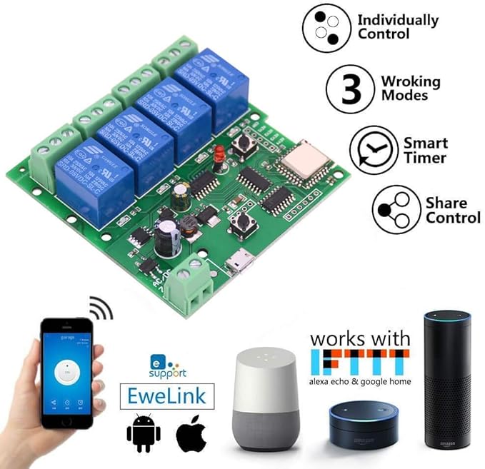 Newgoal WiFi Wireless Inching Relay Monentary/Self-Locking Switch Module DIY - Image 2