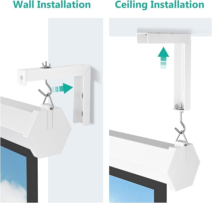 WALI Universal Projector Screen Ceiling Mount, Wall Hanging Mount L-Brackets - Image 6