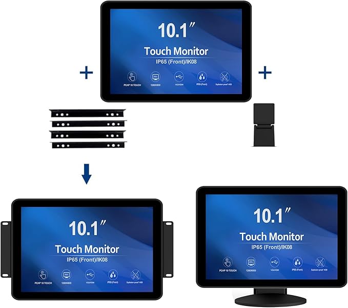 GreenTouch 10.1 inch 10 Points Front Waterproof Industrial Open Frame PCAP - Image 2