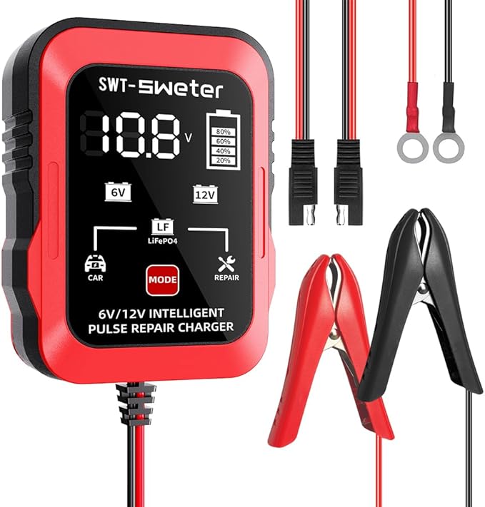 1.5A 6V/12V Smart Battery Charger – Automatic Maintainer, Trickle Charger & by Unknown