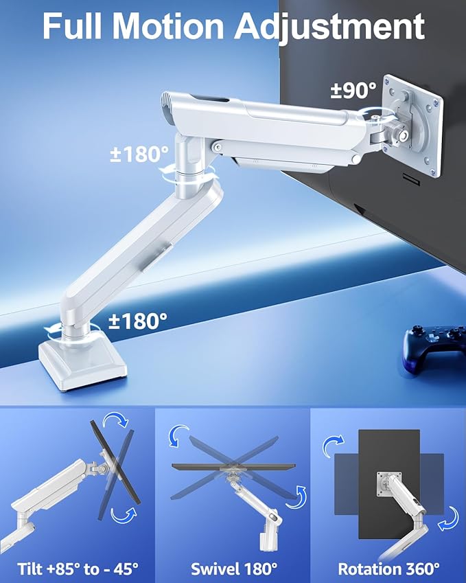 Single Monitor Mount for 32 27 24 22 inch Screen, Monitor Arm Holds 4.4-22 lbs - Image 5