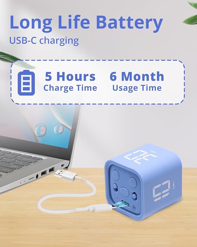Productivity Timer Flip Gravity Sensor Cube Timer Countdown & Countup, Mute & - Image 4