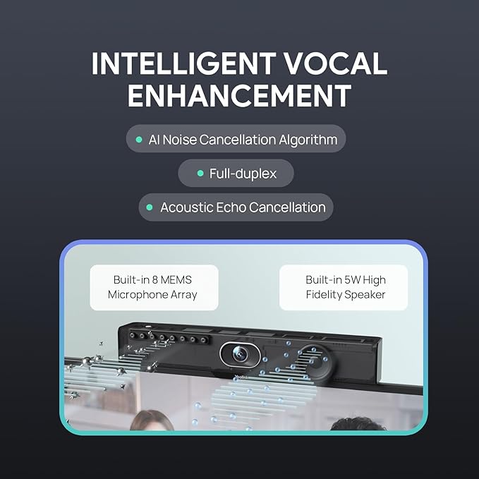 Yealink Video Conference Camera, 4K Webcam, 120° Ai Auto Framing, 8 Microphone - Image 7