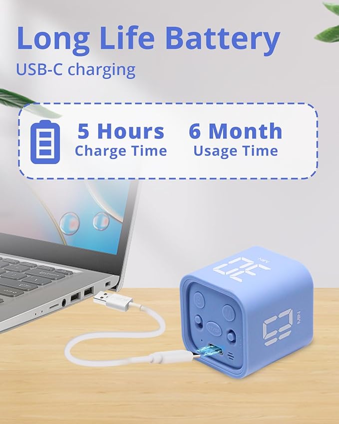 Productivity Timer Flip Gravity Sensor Cube Timer Countdown & Countup, Mute & - Image 5