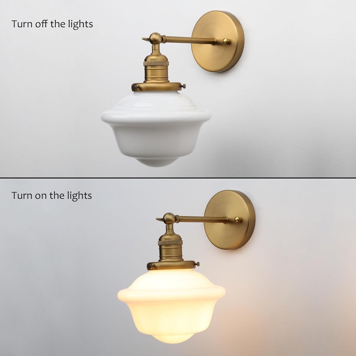 Modern Milk White Wall Sconce | Adjustable Bathroom Vanity Light Fixture, Home Decor Wall Lighting for Bedroom Living Room Hallway Lamp