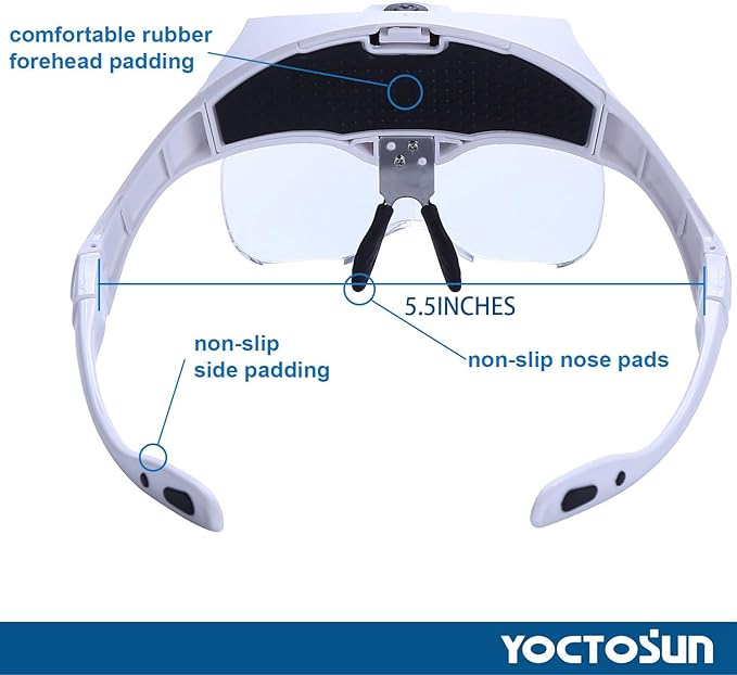 YOCTOSUN LED Head Magnifier, Rechargeable Hands Free Headband Magnifying Glasses - Image 5