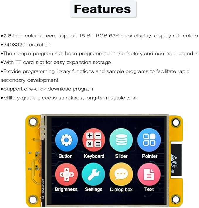 Hosyond 2.8'' ESP32 Display Resistive Touch Screen - Image 3