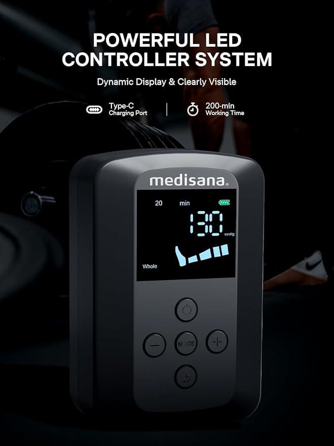 Medisana Leg Compression Massager, Cordless Rechargeable Air Pressure Boot - Image 6