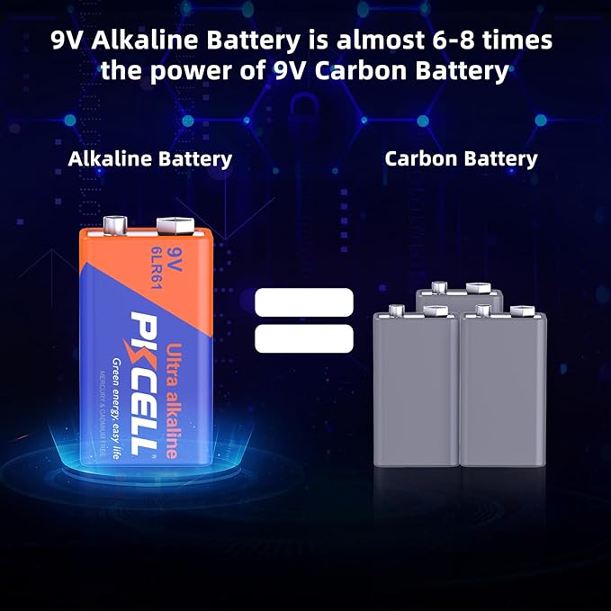 PKCELL 9v Maximum Power Dry Battery – Ultra Long-Lasting 9V Batteries - Image 8