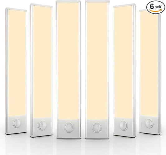 6 Pack Under Cabinet Lighting Wireless, 50 LED Rechargeable Battery Motion by BuyNow