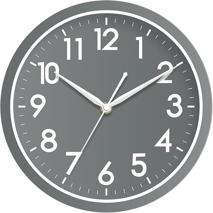 AKCISOT Wall Clock Bathroom 10 Inch Analog Small Wall Clocks Battery Operated by Akcisot