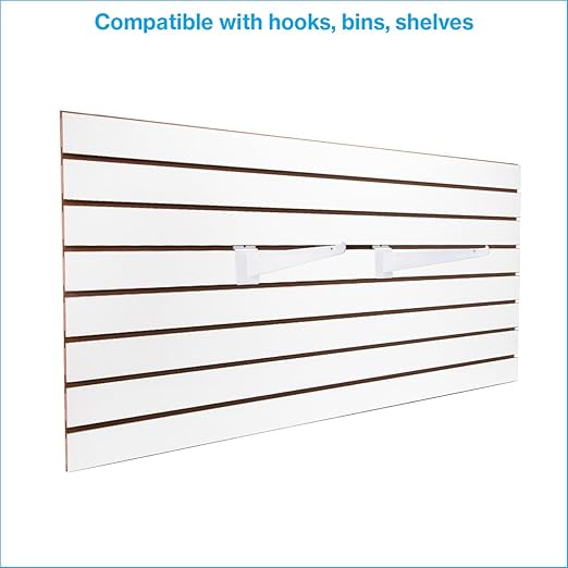 SSWBasics 4ft x 2ft Horizontal White Slatwall Panels Easy Organizer - Image 2