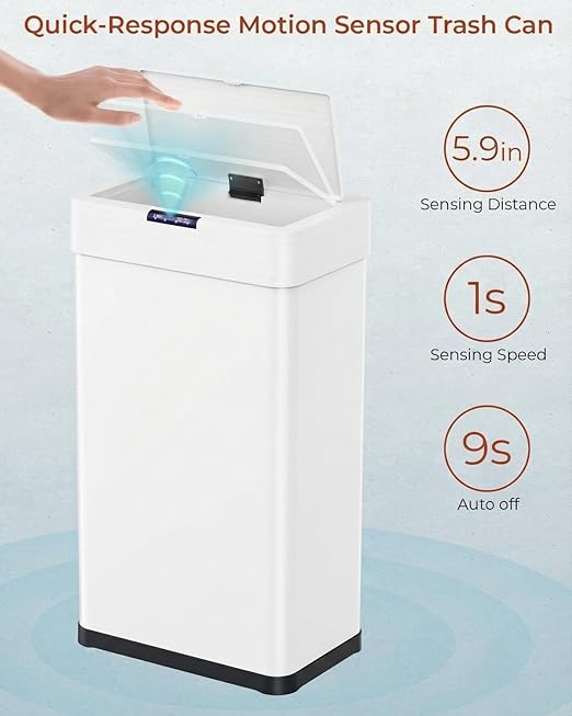 TLSUNNY 16 Gallon Motion Sensor Trash Can, Touchless Automatic Garbage Can - Image 3