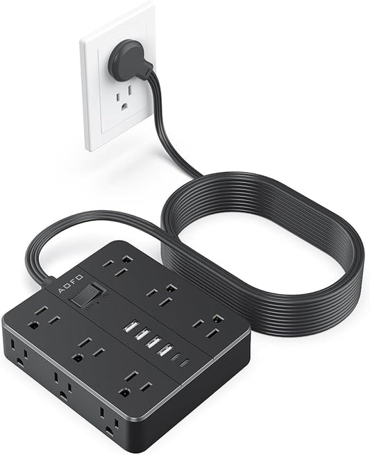 AOFO 25FT Surge Protector Power Strip, 12 AC Outlets by AOFO