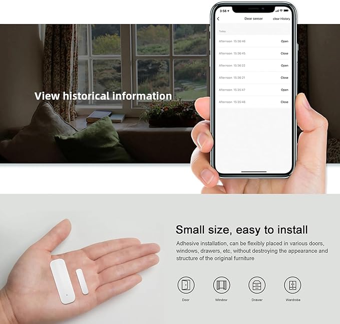 WiFi Door Sensor Window Detector: Smart Window Contact Sensor, Wireless - Image 5
