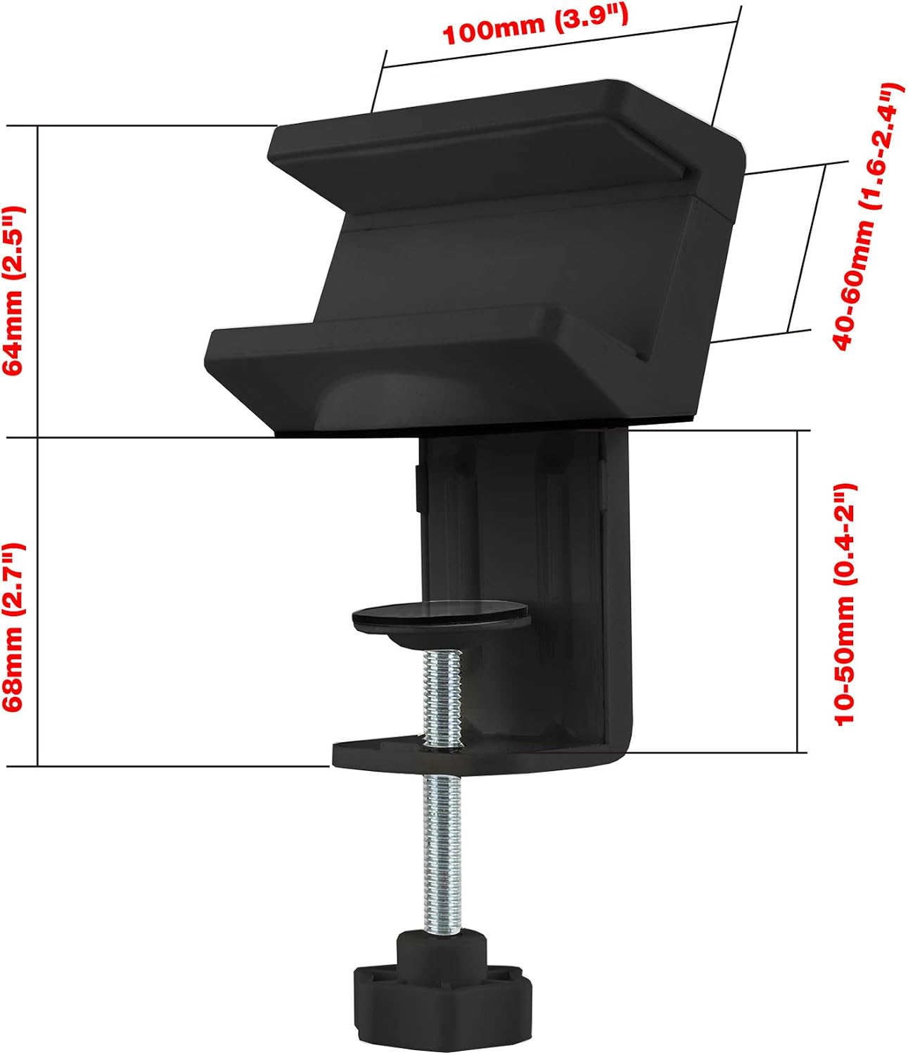 SIIG Power Strip Clamp Holder with Cable Management, CE-MT2Y12-S1 | Clamp a power strip beneath or beside a desk to keep outlets accessible and route cables away from the work surface.
