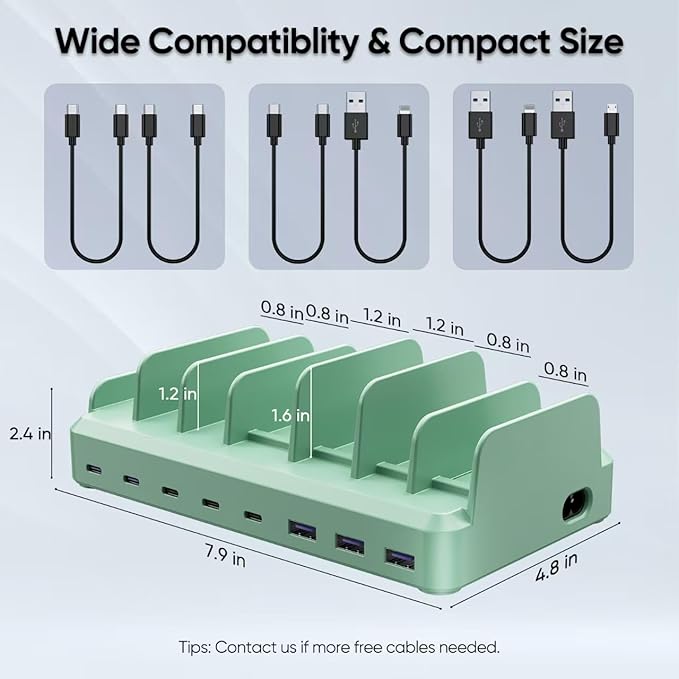 300W Charging Station for Multiple Devices, 8 Port Multi USB C Fast Charger - Image 5