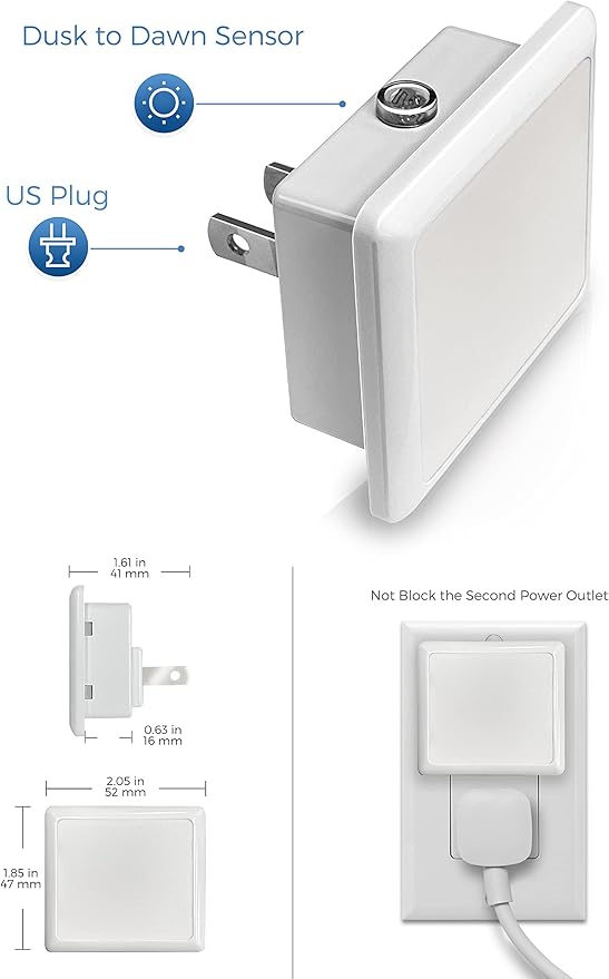 L LOHAS LED Night Lights Plug into Wall, Plug in Night Light, Dusk-to-Dawn - Image 7